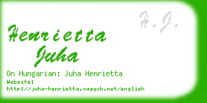 henrietta juha business card